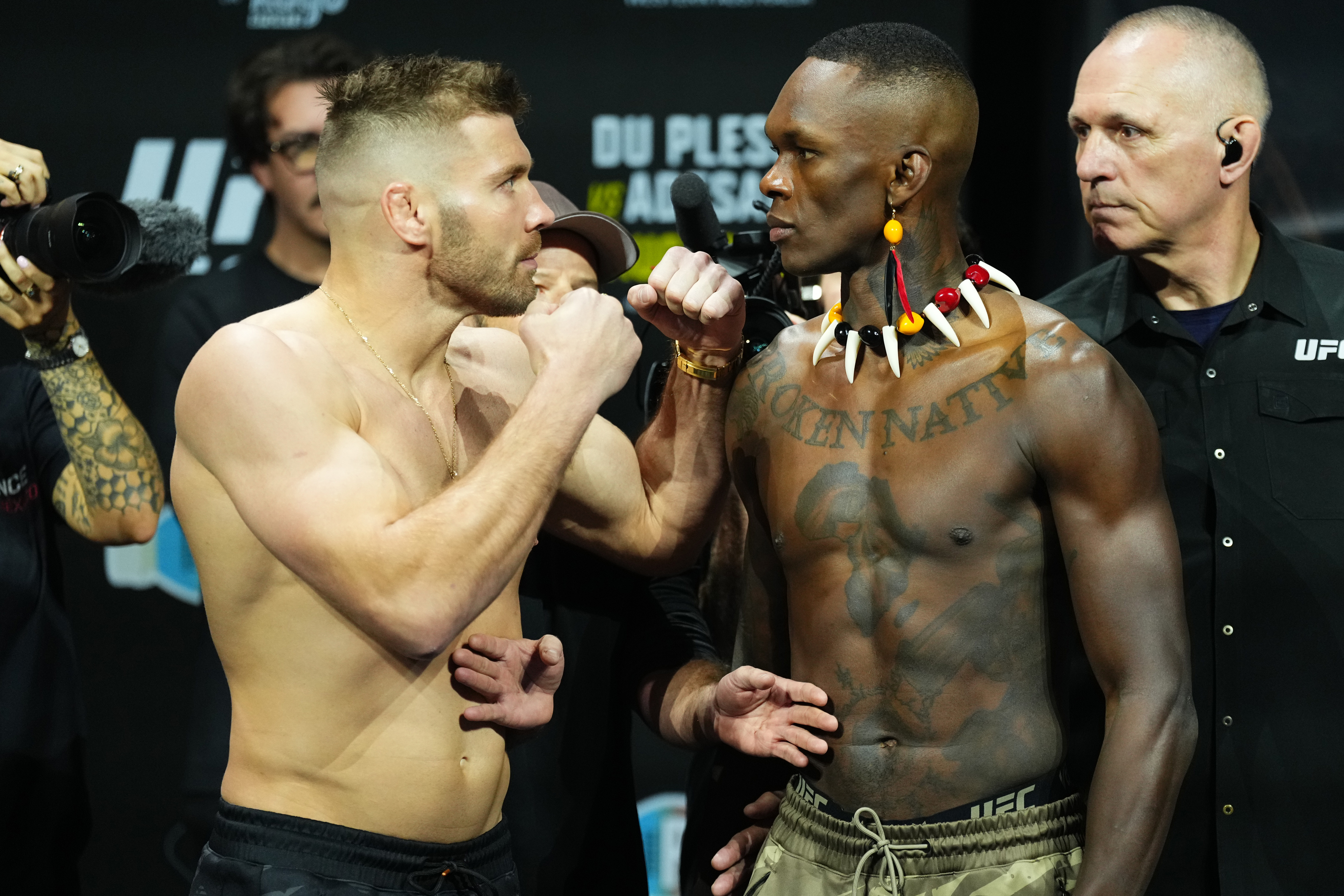 Dricus du Plessis and Israel Adesanya at UFC 305