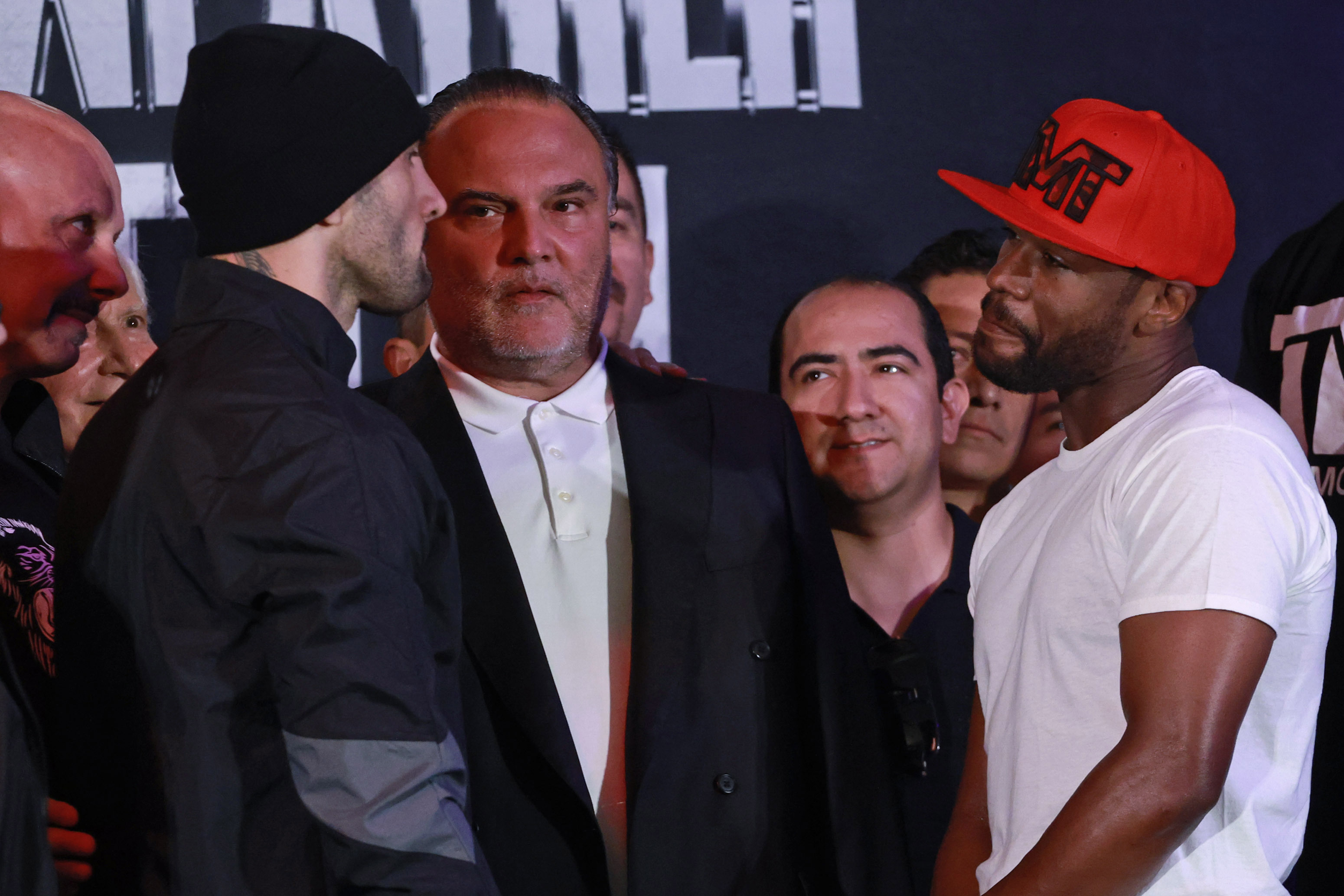 Ceremonial weigh-in ahead of Floyd Mayweather v John Gotti III in Mexico